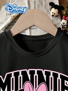 Girls' Fashionable Short-Sleeved T-Shirt, Featuring The Mickey Mouse Design From Disney. Must-Have For Spring And Summer Seasons. - 黑色 - 查看 3