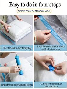 8pcs/Set Reusable Vacuum Compression Storage Bags, Space Saver Bags For Travel, Clothes, Bedding, Suitable For Coats, Shirts, Blankets, Pants, Home, Dorm, Closet, Bedroom, Bathroom, Travel Accessories, Back To School - Multicolor - View 11