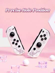 1pc Pink Ocean Creature Pattern, Compatible With New Switch2 (2025)/Switch OLED Game Console Accessories Transparent Glittery Protective Case, Compatible With Joycon Controller Protective Cover, Protect Your Beloved Console, Best Gift For Switch Players - Multicolor - View 4