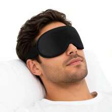Sleep Eye Mask for Men Women 3D Contoured Blackout Sleeping Mask Pressure-Free Eye Space Soft Breathable Blindfold with Adjustable Strap for Travel Yoga Nap Black - Negro y colorido - Ver 3