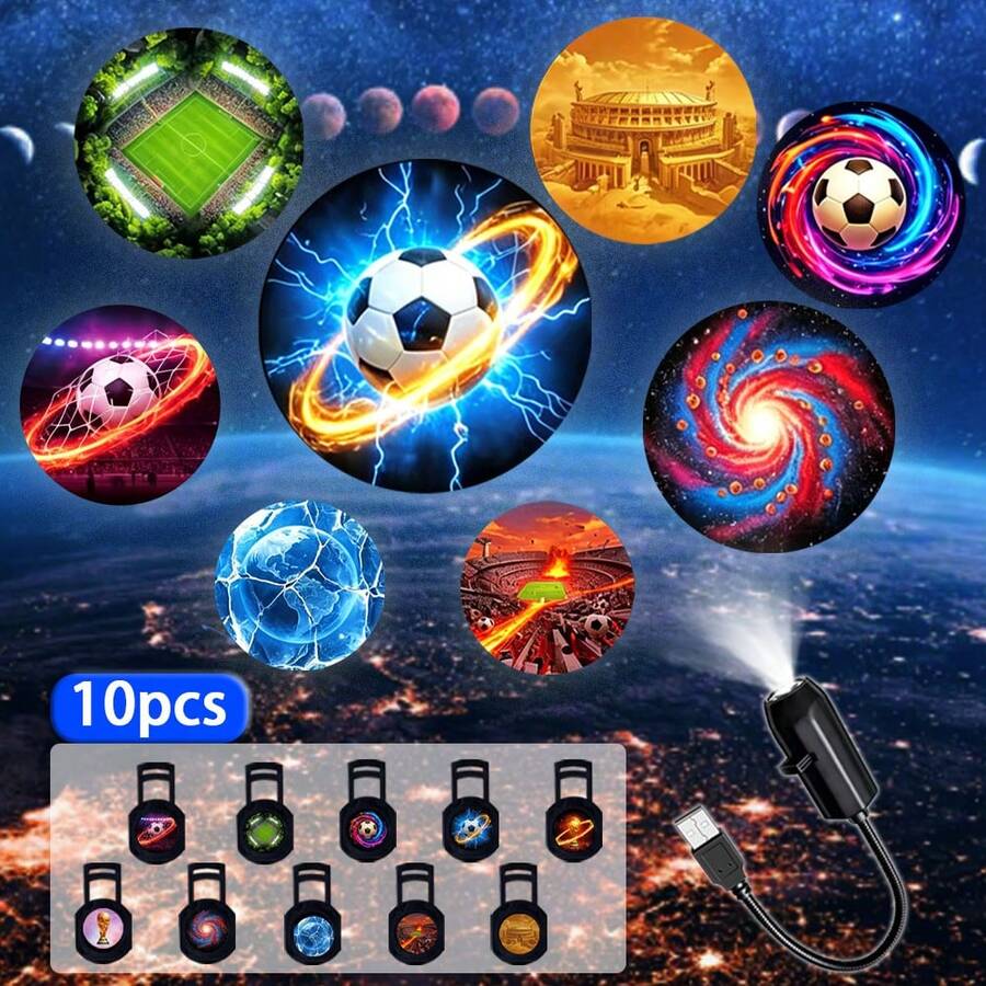 USB Powered LED Sports Football Projection Lamp, Football Projection Wall Decor Light, Photo Background Decor Light, 360° Rotatable Decoration Lamp, Ceiling Decor For Valentine's Day Proposal Wedding, Camping, Halloween - USB Plug-in Projector Light - Sports Football - View 1