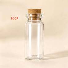 20/30/40/50pcs Soft Cork Top Small Transparent Glass Wish Bottles, Multi-Purpose Containers, Suitable For DIY Decorations And Tiny Item Storage, Room Decor, Birthday Decor - Small Glass Bottle - View 11