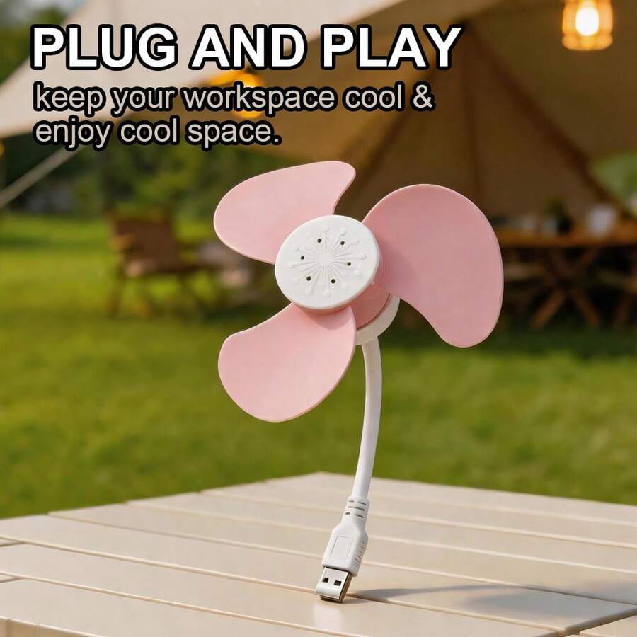 1pc Mini USB Powered Car Fan, Plugs Into Computer. This Is A Portable Electric Fan That Can Be Powered Via USB, Plug And Play. Adjustable Angle, Foldable Desktop Fan, Suitable For Office, Dorm, Outdoor And Travel.