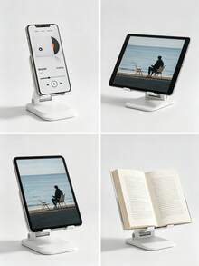 Soporte plegable de escritorio para teléfono - Soporte plegable universal para tableta - Ver videos - Ver transmisiones en vivo - Soporte de teléfono estable - Color aleatorio - Negro - Blanco - Automóvil club británico - Ver 5