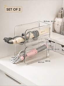 1pc PET Curling Iron Storage Rack, Stackable Hair Tool Organizer - Multicolor - View 12