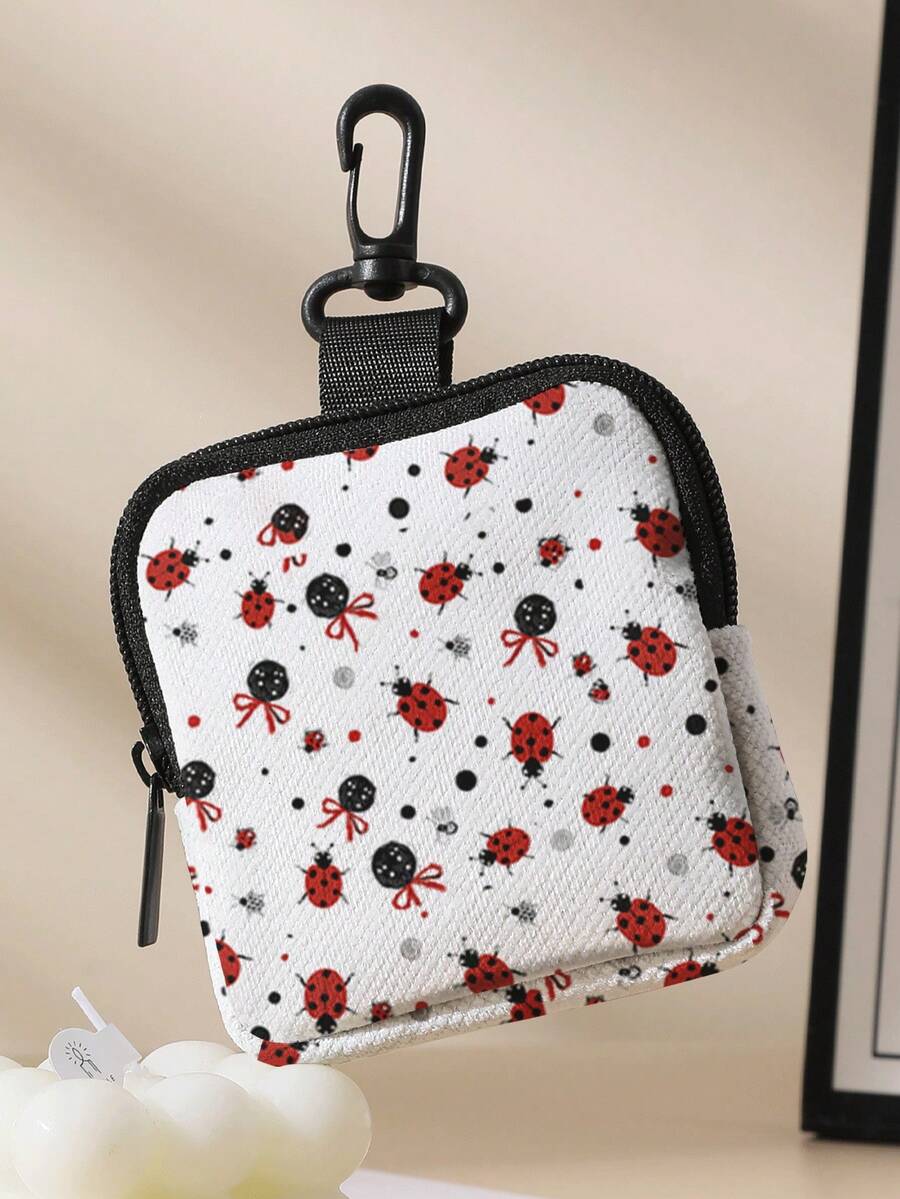 Dog+Insect Print Wallet,Key Bag,Shockproof & Scratch-Resistant. Portable For Earphones, Cables, Coins Etc. Unisex, Great For Daily Use & Gifts - Multicolor - View 1