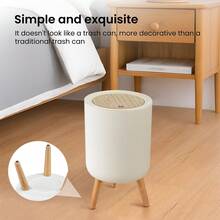 Bathroom Trash Can Garbage Can With Press Lid Trash Bin For Toilet Bathroom - View 7