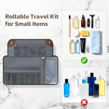 Neceser de aseo para hombres, artículos esenciales de viaje, bolsa de aseo de viaje, resistente al agua, organizador compacto para higiene, kit de afeitado, regalos para hombres - 1. café elegante (piel sintética) - Ver 6