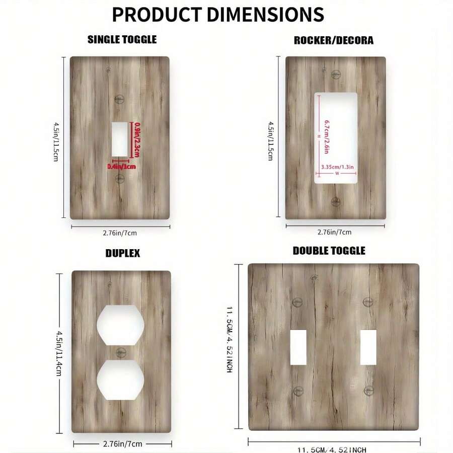 1 Peça Placa de Interruptor de Luz Vintage com 1 Furo/2 Furos | Painel Decorativo de Parede para Quarto, Cozinha, Casa, Banheiro Interno/Externo, Sem Necessidade de Eletricidade, Decoração de Capa de Interruptor de Luz, Fácil de Instalar Decoração de Casa, Cozinha, Banheiro, Decoração de Parede de Banheiro, Decoração de Parede Banheiro/Quarto/Sala de Estar/Cozinha Universal, Inclui Acessórios de Parafuso