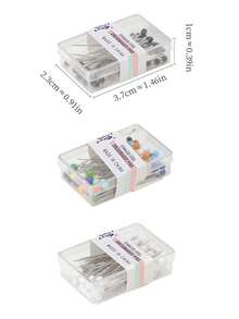 3 Colors Available Boxed Round Tip Stainless Steel Positioning Pins, Black White Mixed Color Round Tip Pins, Clothing Cutting Table Fabric Fixing Handmade Patchwork DIY Sewing Marking Shaping Small Tools - Multicolor - View 10