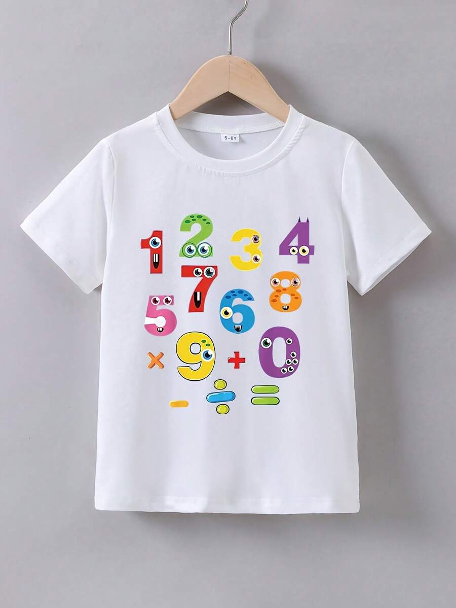 Math Practice T-Shirt: Multiplication Tables From 0 To 10, Color-Coded Multiplication And Division Chart, Educational Summer Top - White - View 1