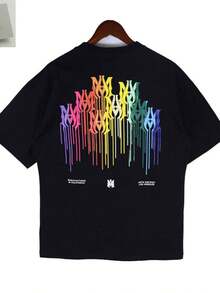 Camisa  |     Camiseta gráfica hecha a mano |     Impresión de logotipo |     Moda Urbana |     Múltiples Estilos |     Diseñador Unisex - Negro - Ver 1
