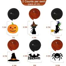 1pc/12pcs/24pcs Tifeson Halloween Hanging Swirls - 24pcs Hanging Halloween Ceiling Tassels - Large Ghost Pumpkin Witch Swirls, Suitable For Home Indoor/Outdoor Party Office Decoration Supplies - Suspended Spiral - View 8