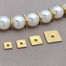 10pcs 4/5/6/8mm Stainless Steel Gold Steel Square Flat Spacer Bead Jewelry Accessories For Earrings Necklace DIY Jewelry Making Supplies - Multicolor - View 6