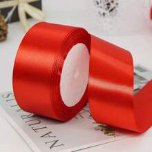 1 Roll 4cm Ribbon For Flower Bouquet Rose Decoration, Handmade DIY Braided Rope Gift Red Satin Ribbon (25 Yards/Roll) - Multicolor - View 13