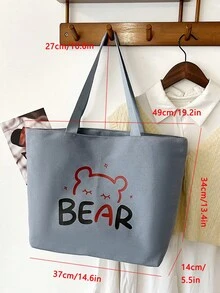 Bolso de lona estampado minimalista - Multicolor - Ver 2