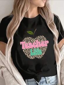 Camiseta de manga corta con degrdo sutil - Top ligero y transpirable de con cuello redondo compatible con blusara atuendo casual, lavable a máquina, ..., diseño degrdo ... - Negro - Ver 2