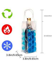 1pc Portable Wine Cooler Bag, Leak-Proof Ice Bucket Set - Insulated Plastic, Perfect For Chilling Beer, Champagne And Red Wine, Suitable For Picnic And Outdoor Activities, Hawaii, Bar, Home Party - Back To School Essential Accessory - Multicolor - View 4