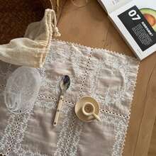 1/2/4pcs Artistic Ins Style French Lace Coasters, Placemats, Napkins, Multi-Purpose Dust Covers, Decorative Background Cloth - White - View 5