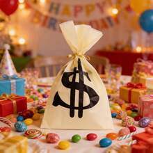 50pcs Money Bag Pattern Gift Bags, Suitable For Parties, Gift Giving - A - View 5