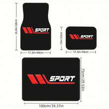1pc/4pcs Car Floor Mats & Trunk Mats, Car Interior Mats, Car Protection Mats, Polyester Material, Red SPORT Printed Style, Suitable For Truck/Sedan/SUV - Red SPORT - View 2