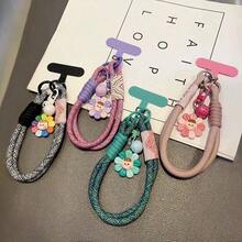 向日葵吊飾手機掛繩 2026 新款女款手腕帶 編織手鍊 通用智慧型手機裝飾配件 時尚短款手腕飾品 戶外旅行購物防丟手機掛繩 新款手鍊 通用智慧型手機配件 編織手鍊 個性化花卉圖案掛鍊 耐用鑰匙圈環 戶外運動防丟手機 - 多色-向日葵 - 查看 2