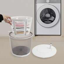 2-In-1 Manual Mini Portable Washing Machine, Compact Washing Machine, Manual Spin Dryer, Clothes And Vegetable Washing Machine - Grey - View 11