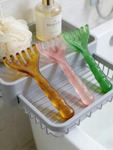 1pc Head Massager, Beeswax Resin 6-Claw Acupoint Comb, Scalp Relaxation And Stress Relief - Multicolor - View 8