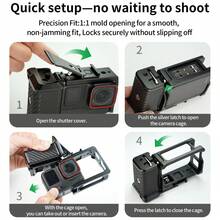 Hand Grip Rabbit Cage Kit For Insta360 Ace Pro / Ace Pro2, Shutter Handle Protective Frame For Street Shooting - View 4