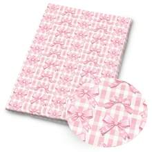 1pc Pink Bow Print Fabric - 59 X 19.68 Inches (150 X 50 Cm) Pre-Cut Polyester Fabric With Sweet Checks Pattern - Suitable For DIY Sewing, Scrapbooking, Tablecloths And Crafts - Bow - View 4
