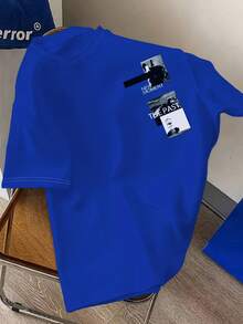 Men's Fashion Printed T-Shirt - 黑色 - 查看 7