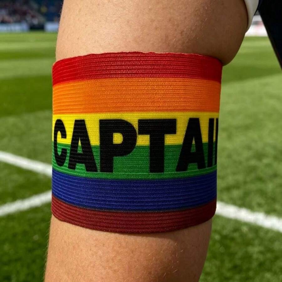 1pc Rainbow Captain Armband Football Match Letter Armband Multi-Color Armband Arm Band Wrap - Multicolor - View 1