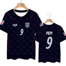 USA 2026 World Cup Home & Away Soccer Jersey, USMNT Star Player Pulisic Reyna Robinson Replica Football Shirt For Men Fans - 客場-11 - 查看 9