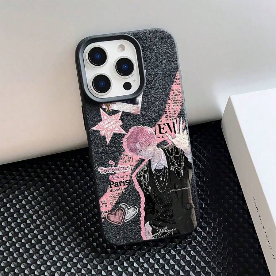Funda para teléfono: Carcasa Tamon's B-Side para 17 17e 16e 16 15 14 13 12 11 Pro X XR XSMAX 8 Plus, cubierta trasera de TPU suave anticaídas - Colores mezclados - Ver 1