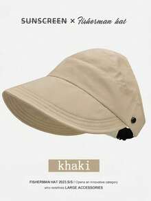1pc Women's Breathable Wide Brim Sun Hat, Open Top Design | Suitable For Ponytail Hairstyles, Summer Sun Protection Hat, Foldable Storage, Suitable For Holidays, Festivals - Multicolor - View 5