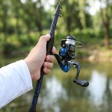 1.8m Deep Blue Telescopic Fishing Rod & Reel Combo With Pre-Spooled Reel Tackle Box & Storage Bag Beginner Friendly Portable Freshwater Fishing Kit - Blue - View 4