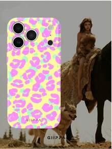 GIIPPA 1 pieza Funda de teléfono con base amarilla y diseño de estampado de leopardo colorido, compatible con Phone 17 Pro Max, 16 Pro Max, 15 Pro Max, 14 Pro Max, estilo coreano de moda de alta gama y divertida, compatible con 11/12/13/14/15/16 Pro Max Plus, diseño elegante adecuado para hombres y mujeres, regalo perfecto para novia en Navidad, Día de San Valentín, Pascua, temporada de bodas y cumpleaños! - Multicolor - Ver 5