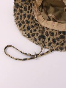 1 Peça Chapéu Balde com Estampa de Leopardo Vintage, Chapéu de Proteção Solar de Aba Larga para o Verão, Disponível em Várias Cores - chapéu de balde com estampa de leopardo - Visão 11