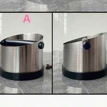 1pc Stainless Steel Espresso Coffee Knock Box With Rubber Ring, Anti-Slip Slanted Coffee Grounds Collection Box - Multicolor - View 10