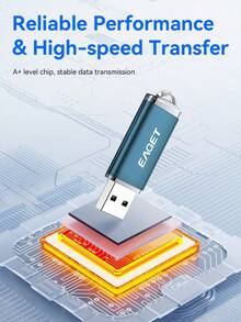 EAGET 64GB USB Flash Drive 32GB/16GB/8GB/4GB USB U Disk USB 2.0 Storage Stick For Photos And Videos, USB U Disk With LED Light Compatible With Android Micro/PC Business Gift - View 6