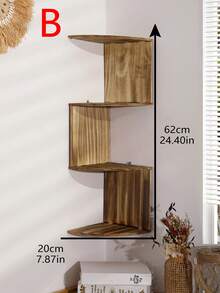 1pc Wall Mount Corner Shelf Multi-Tier Floating Storage Rack For Indoor Corners. It Can Be Used As Display Bracket, Plant Stand And Small Item Organizer. Suitable For Bedroom, Living Room, Balcony, Bay Window And Entryway. - Multicolor - View 13