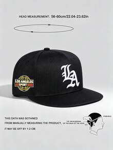 1 Pc Unisex LA Embroidered Fashionable Hip-Hop Baseball Cap, Adjustable Design, Perfect For Outdoor Activities, Travel, And Running - Multicolor - View 8