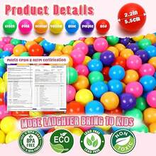 Ball Pit Balls For Kids, 2.15 Inches Small Size Thicken Soft Plastic Crush Proof Ball Pit Balls BPA Phthalate Free Baby Toddler Toy Ball With 7 Color Rainbow Colors - Rainbow Colors - View 8