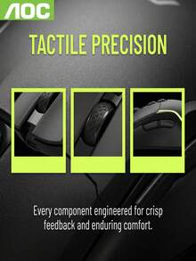 AOC GM170 Wired Optical Mouse, Featuring Smooth Scrolling Wheel, Anti-Slip Matte Finish And Splash-Proof Design, Enhancing Comfort And Control - View 7