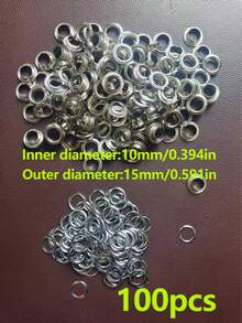 100-Piece Set (10/12mm) Eyelet Buttons, Suitable For Clothing, Leather, Fabric, Belts And Other Materials. Eyelet Buttons Can Be Used For Jewelry Making. Suitable For Leather, Belts, Clothing, Curtains, Etc. - Multicolor - View 10
