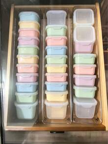 3/6Pcs Universal Transparent Drawer Cup And Fork/Spoon Storage Box, Desktop Organizer Storage Box, Portable Drawer Storage Tool, Desktop Organizing Storage Box, Cutlery Divider Box, Drawer Storage Set - Multicolor - View 4