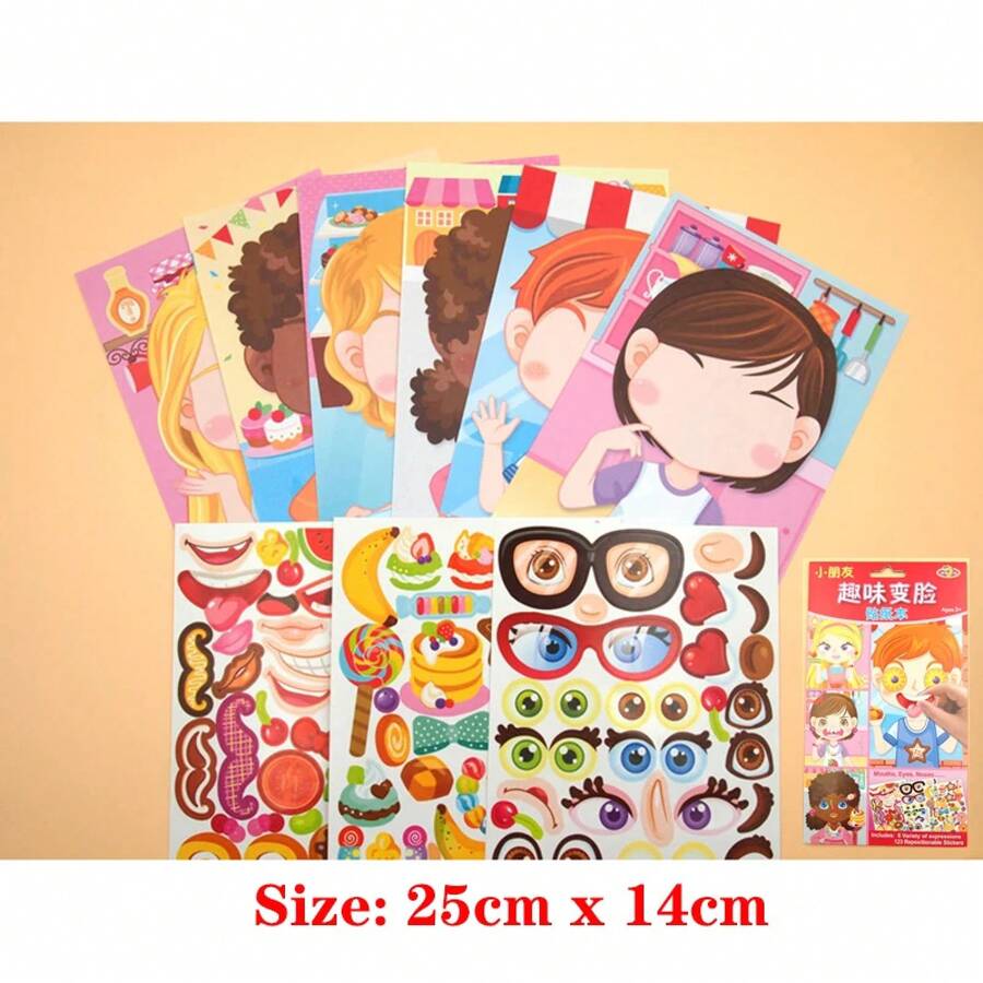 Almohadillas de pegatinas para crear caras: Juego de rompecabezas de actividades de princesas, animales y dinosaurios para niños y niñas, regalos sin pantalla, pegatinas reutilizables. - Juego de 1 juego para niños - Ver 1