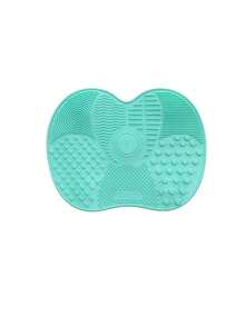Silicone Makeup Brush Cleaning Mat With Suction Cup, Portable Makeup Brush Cleaning Tool, Apple-Shaped Silicone Makeup Brush Cleaning Pad - 薄荷綠 - 1 件 - 查看 1