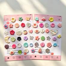 8/12/24/32/42/53/64/72/84/100/120Pcs Colorful Plastic Buttons, High Gloss Resin Buttons, Creative Casual Matching, Random Styles - A - View 4