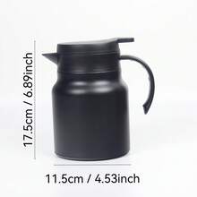 1個 1000ML/33.8oz 不鏽鋼真空保溫咖啡壺 茶葉濾泡壺 大容量熱水瓶 按鈕式防滑真空保溫瓶 - 彩色 - 查看 2